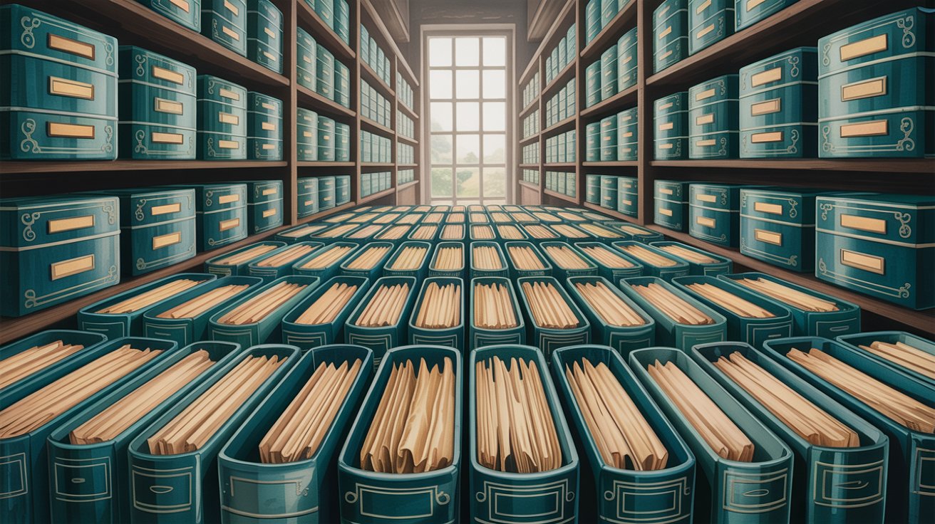 Illustration of organized evidence repository showing structured filing system for compliance documentation