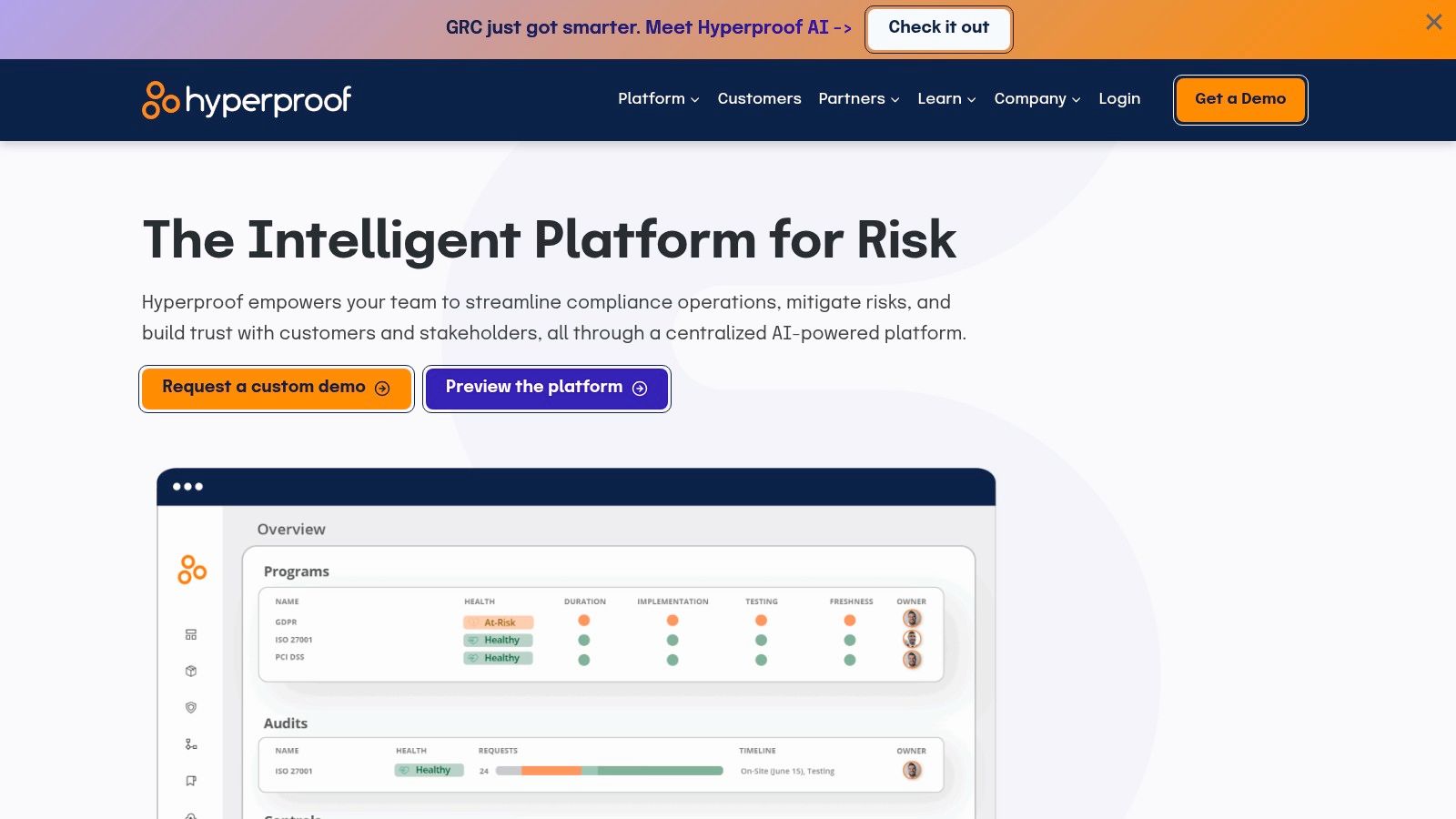 Hyperproof (AI-powered GRC: Comply and Mitigate)