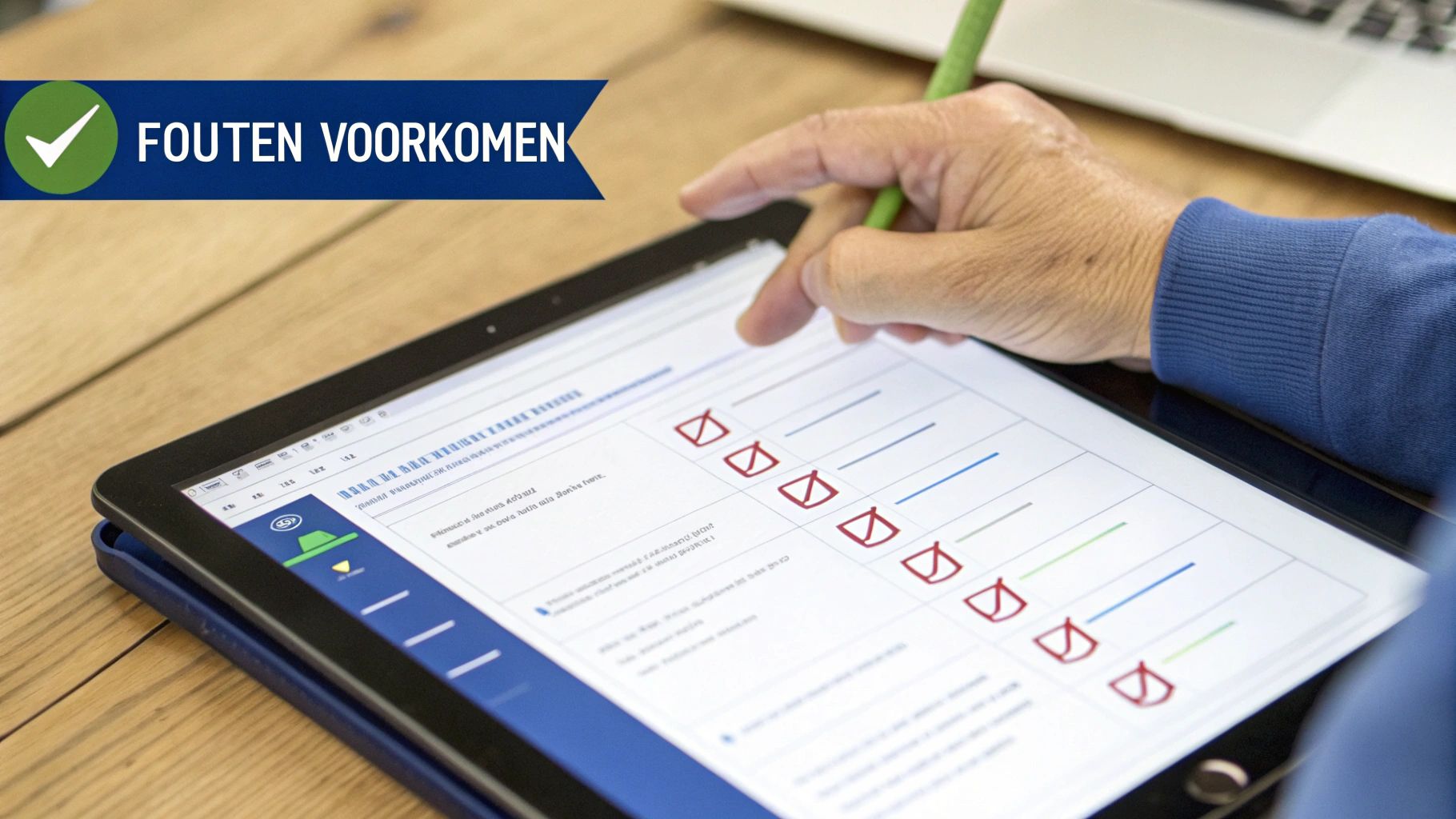 Inspecteur maakt een foto van een gebrek met zijn telefoon.