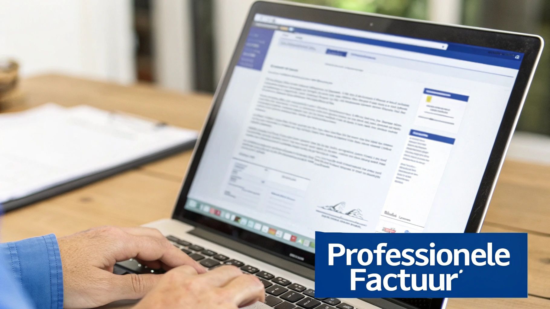 Een PDF factuuricoon op een laptopscherm