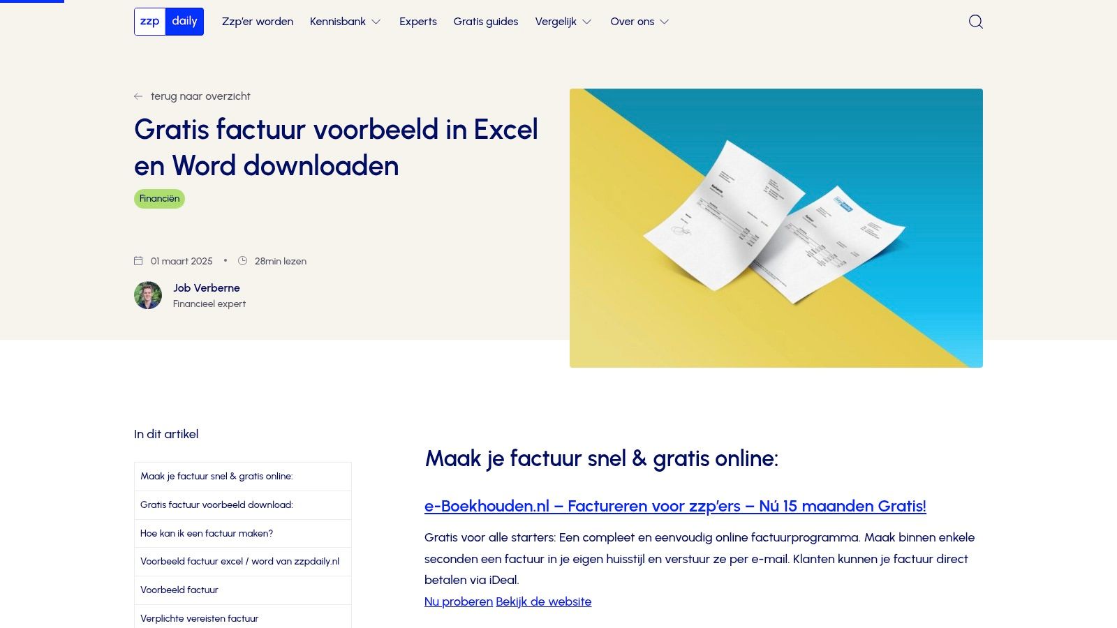 ZZP Daily (factuur-voorbeeld)