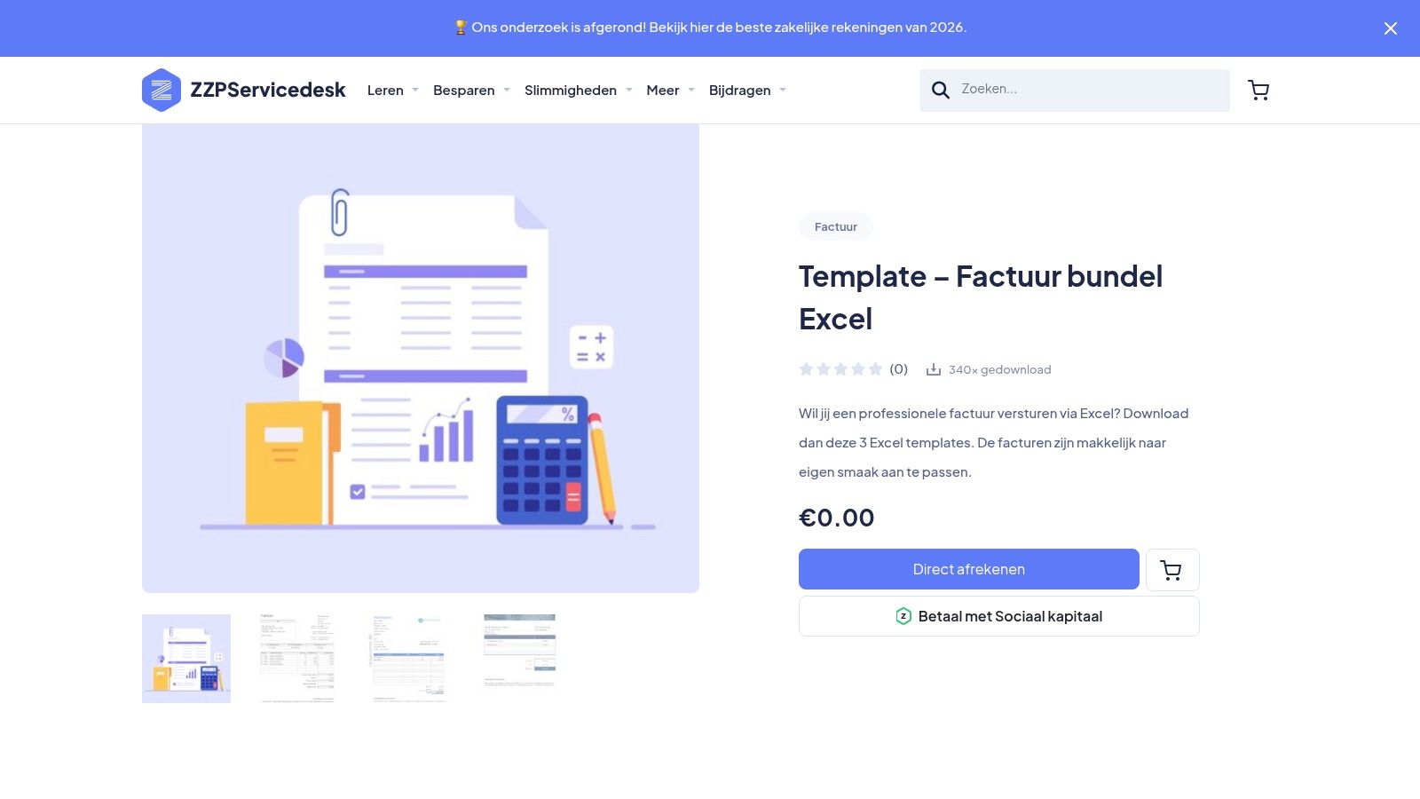 ZZP Servicedesk (Template Factuur Bundel Excel)