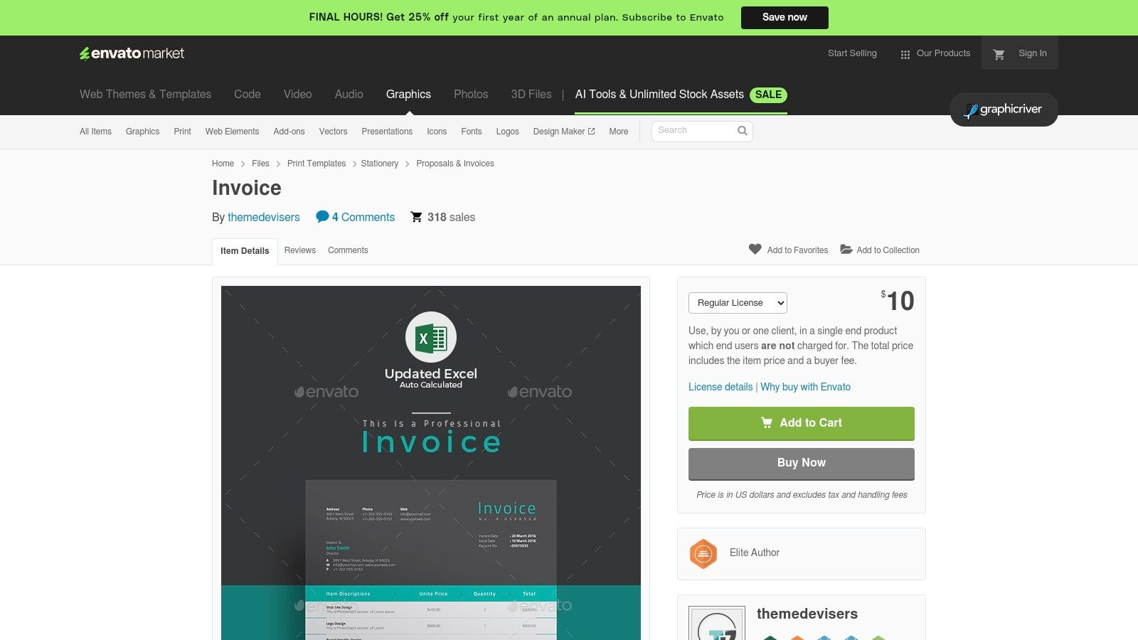 Envato GraphicRiver – Invoice templates
