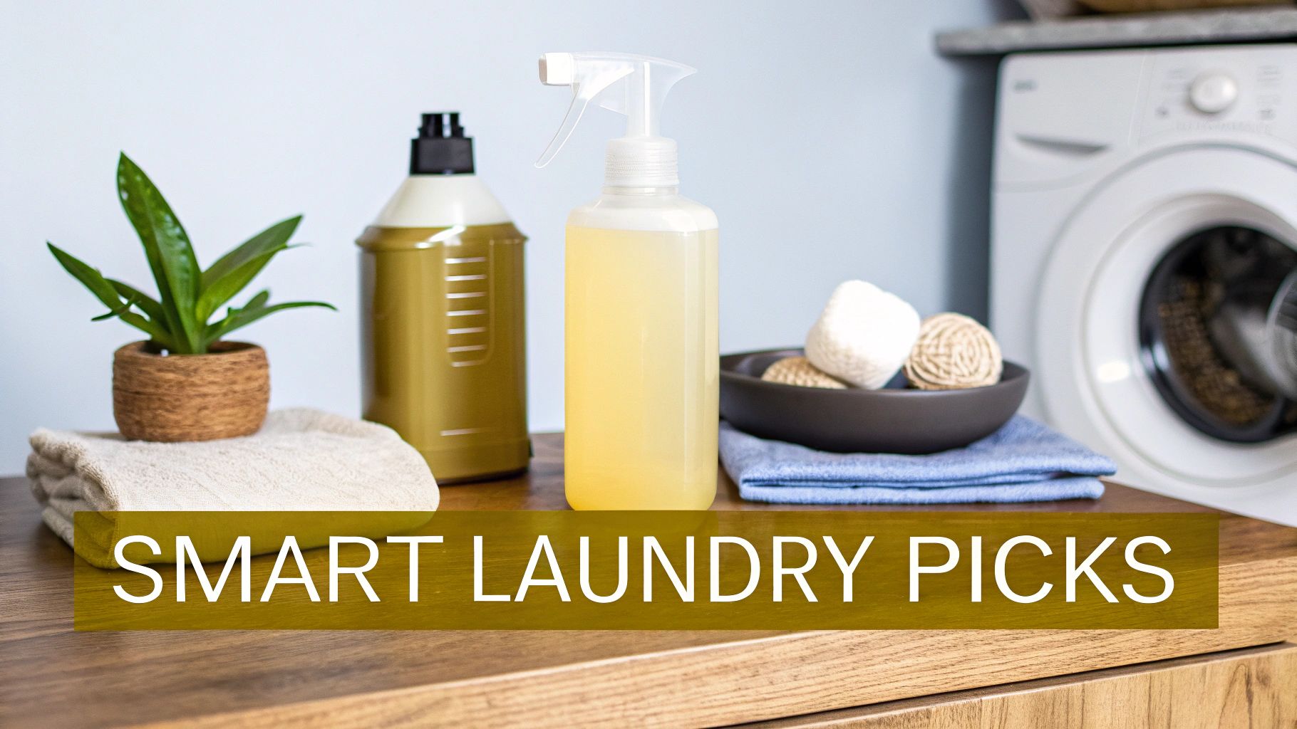 Person choosing laundry detergent in a store aisle