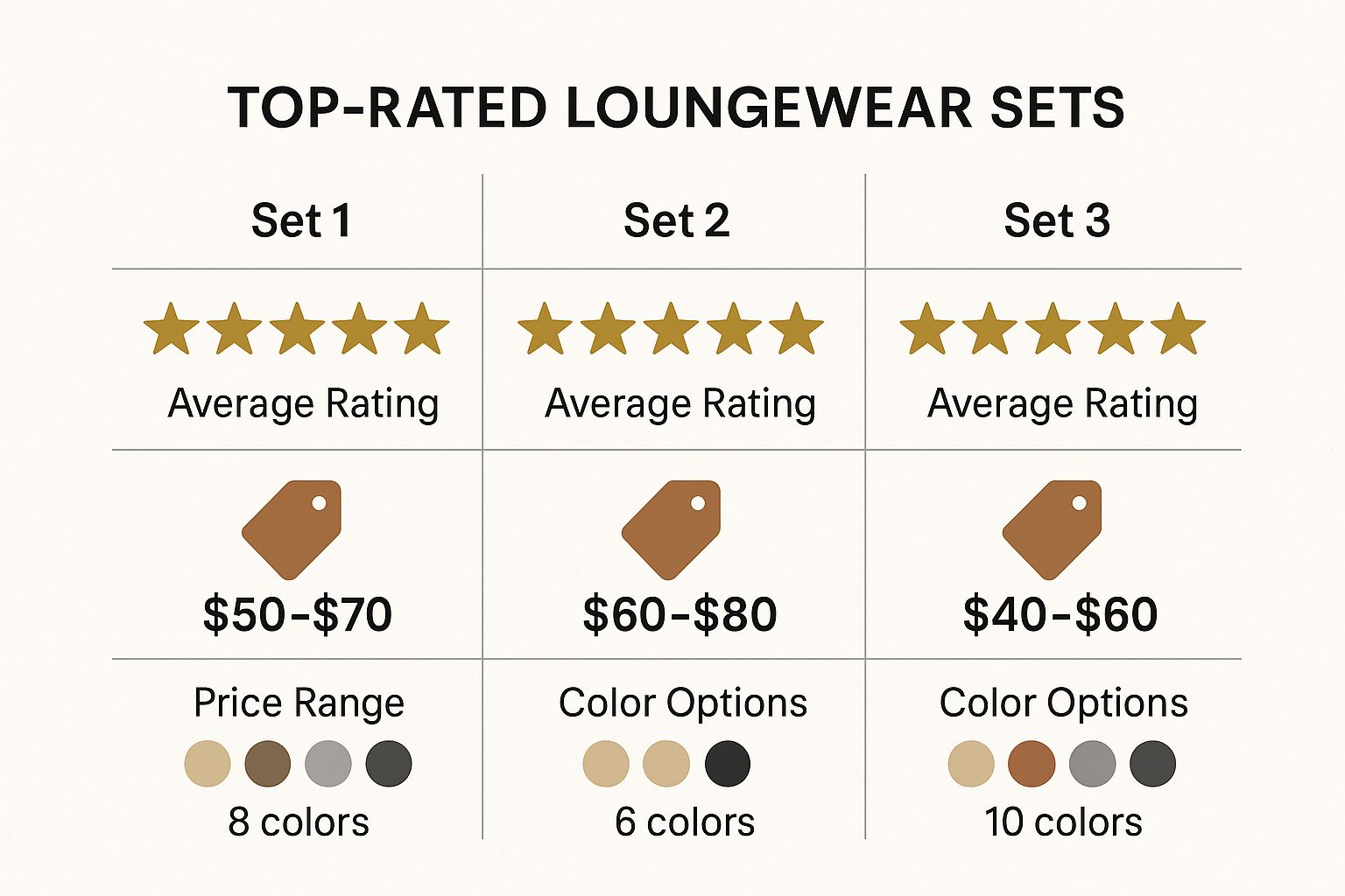 Infographic about top rated loungewear sets