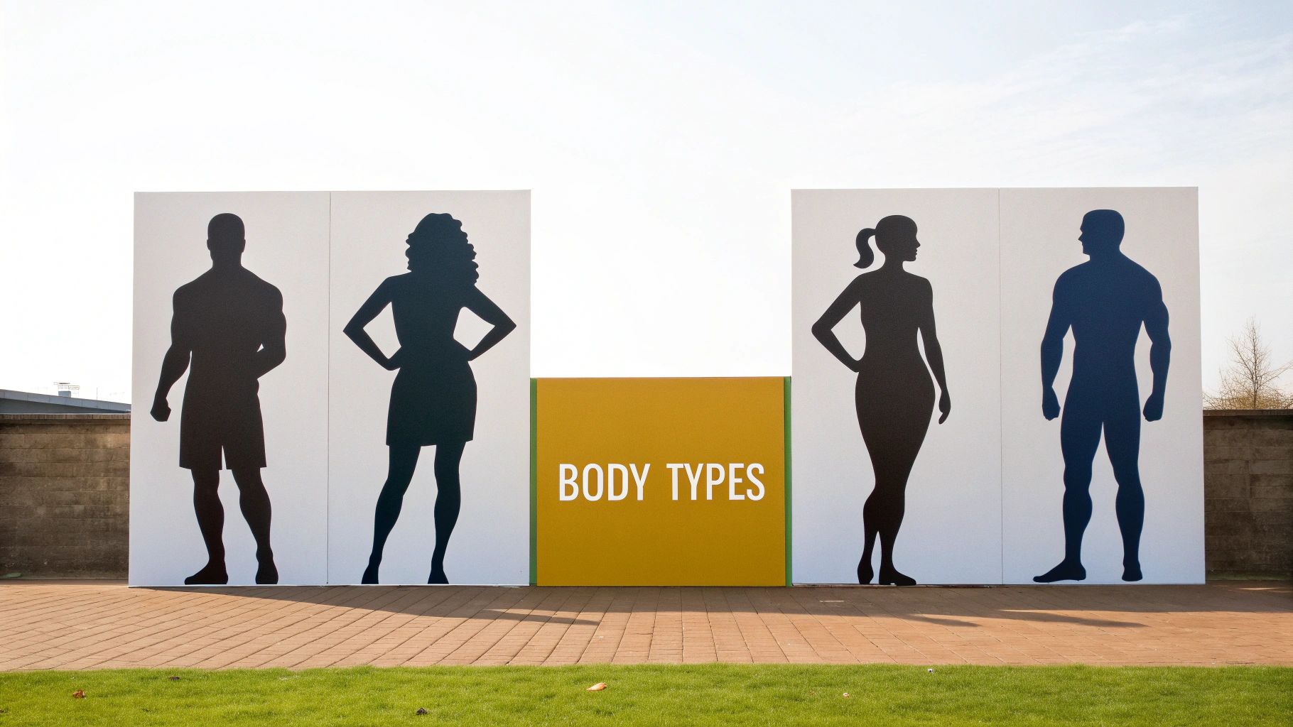 A diverse group of people happily wearing unisex sweatshirts.