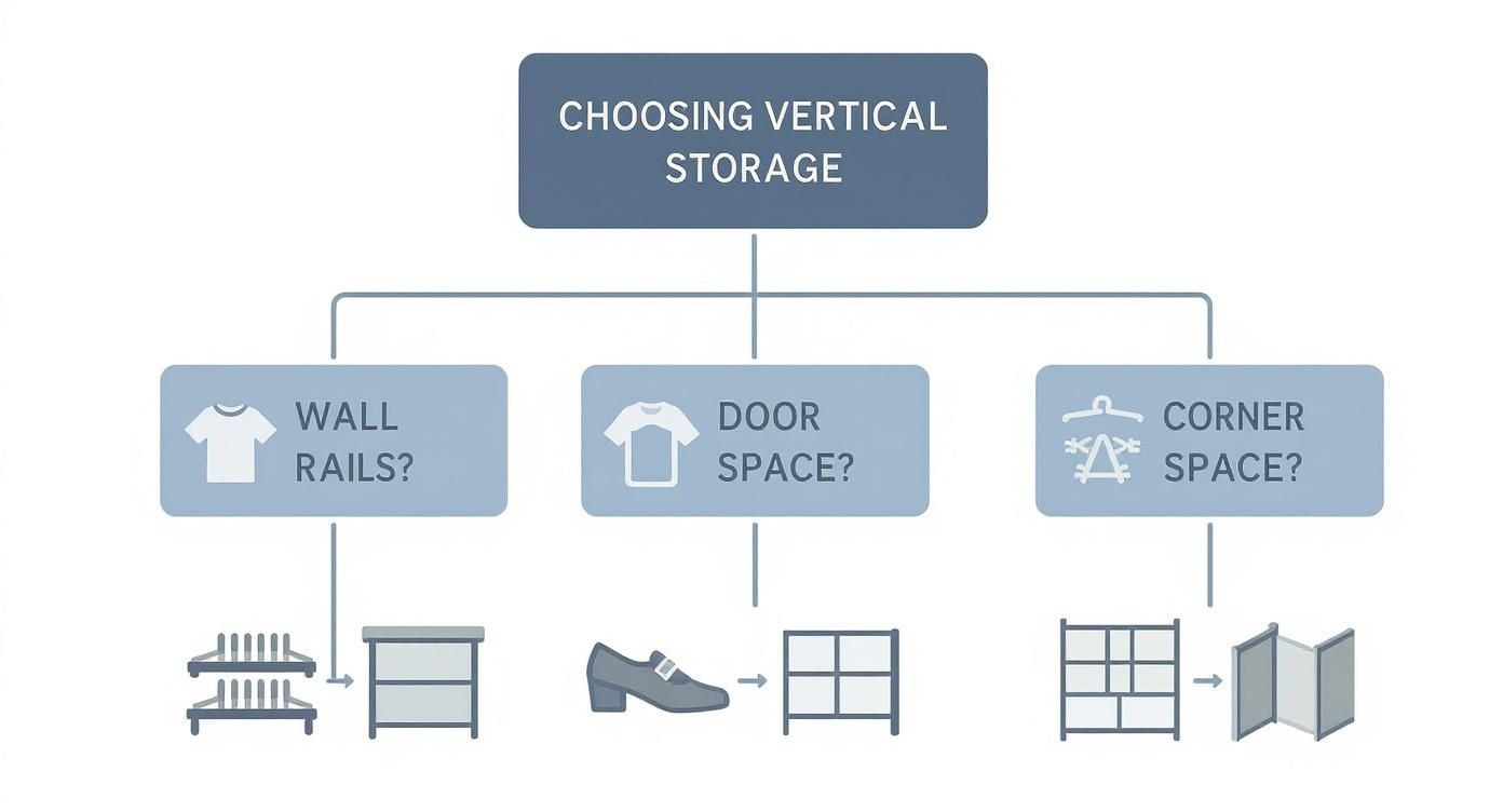 Infographic about clothing storage solutions for small spaces