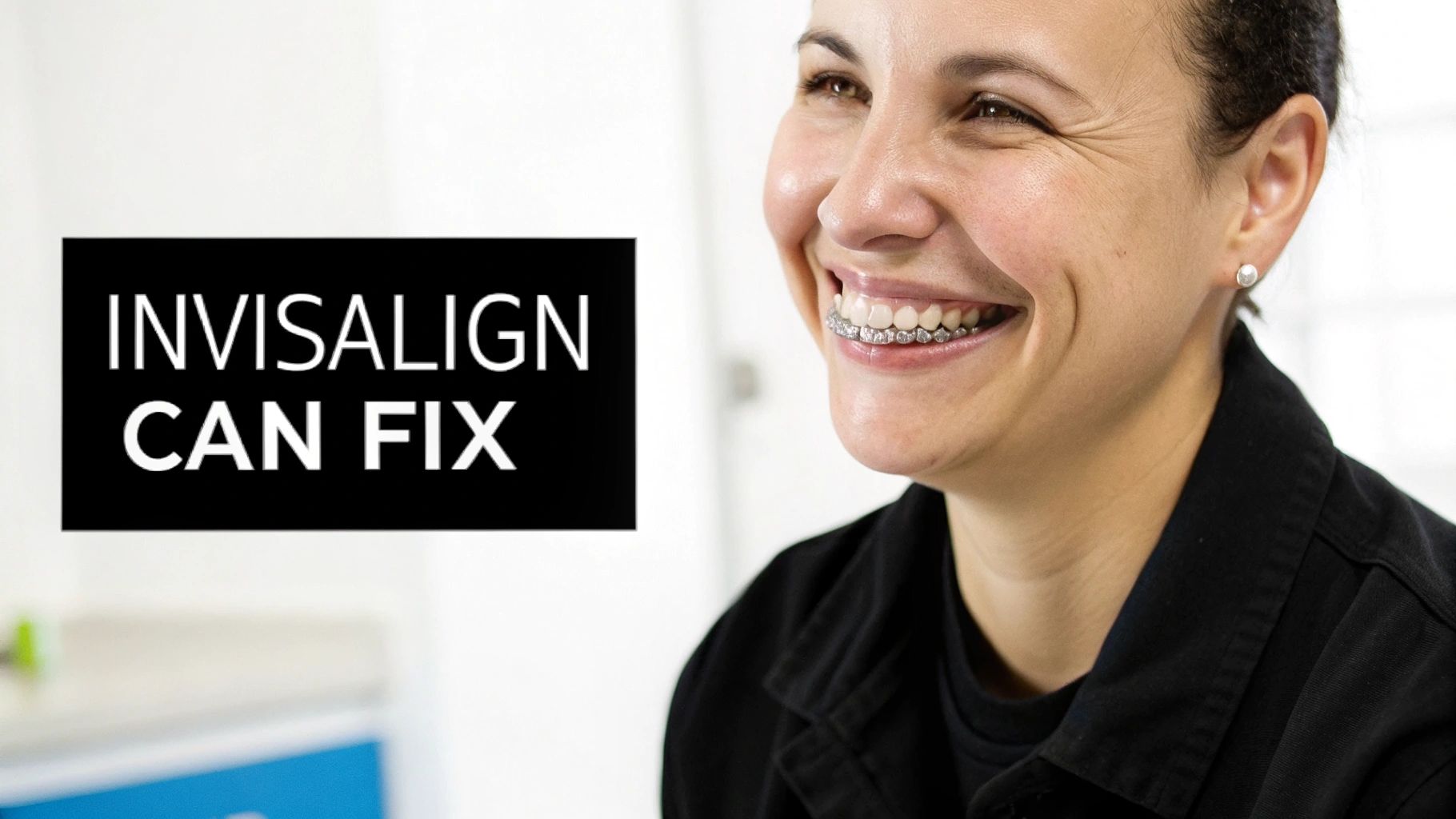 A smiling person showing off their straight teeth after Invisalign treatment.