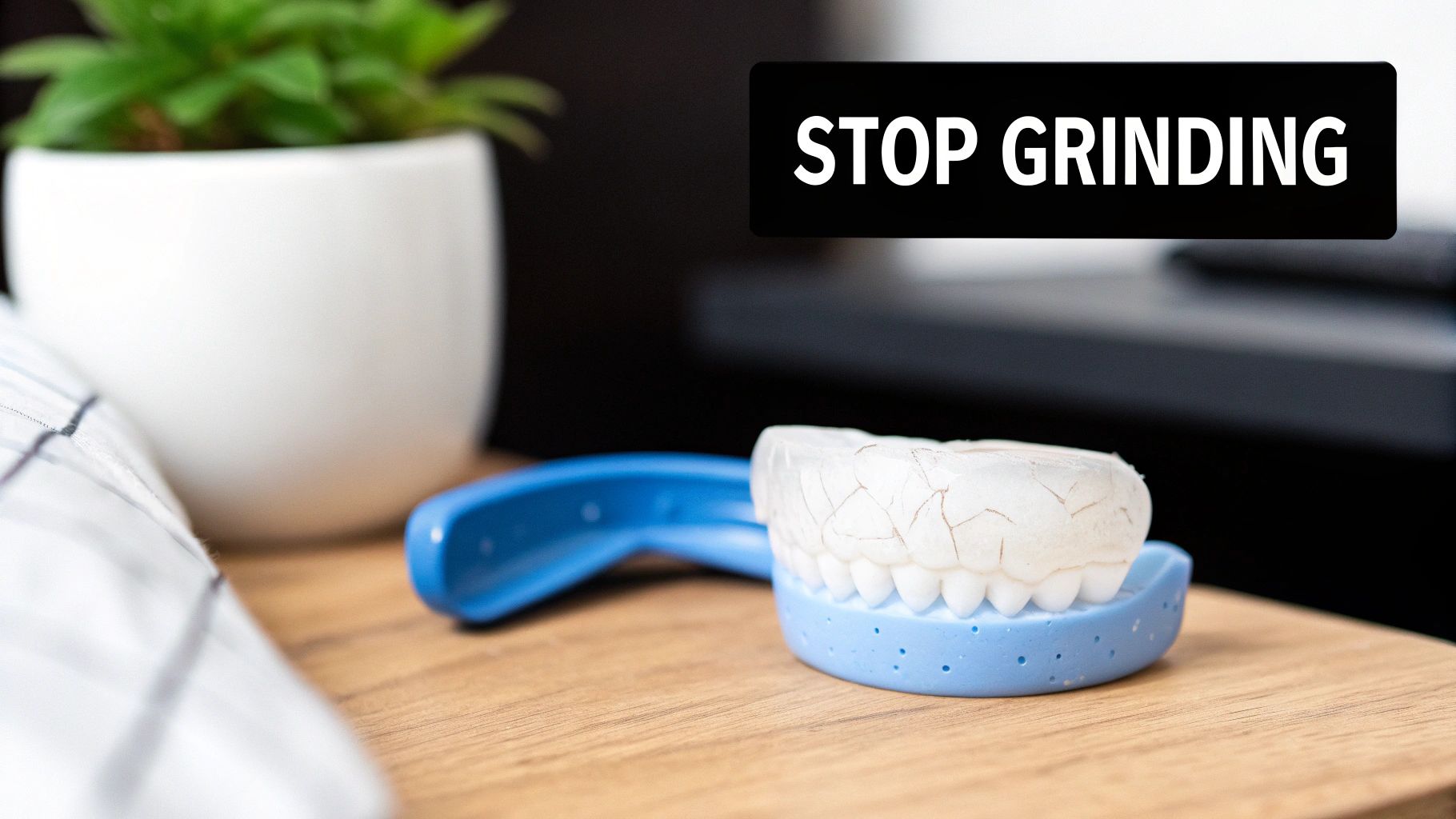 A person sleeping, illustrating the concept of nighttime teeth grinding.