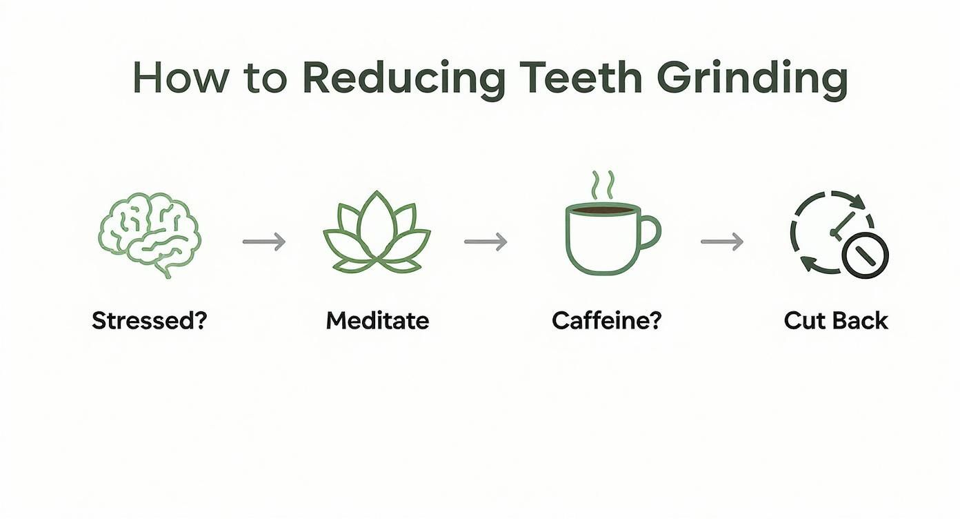 Infographic about how to prevent teeth grinding at night