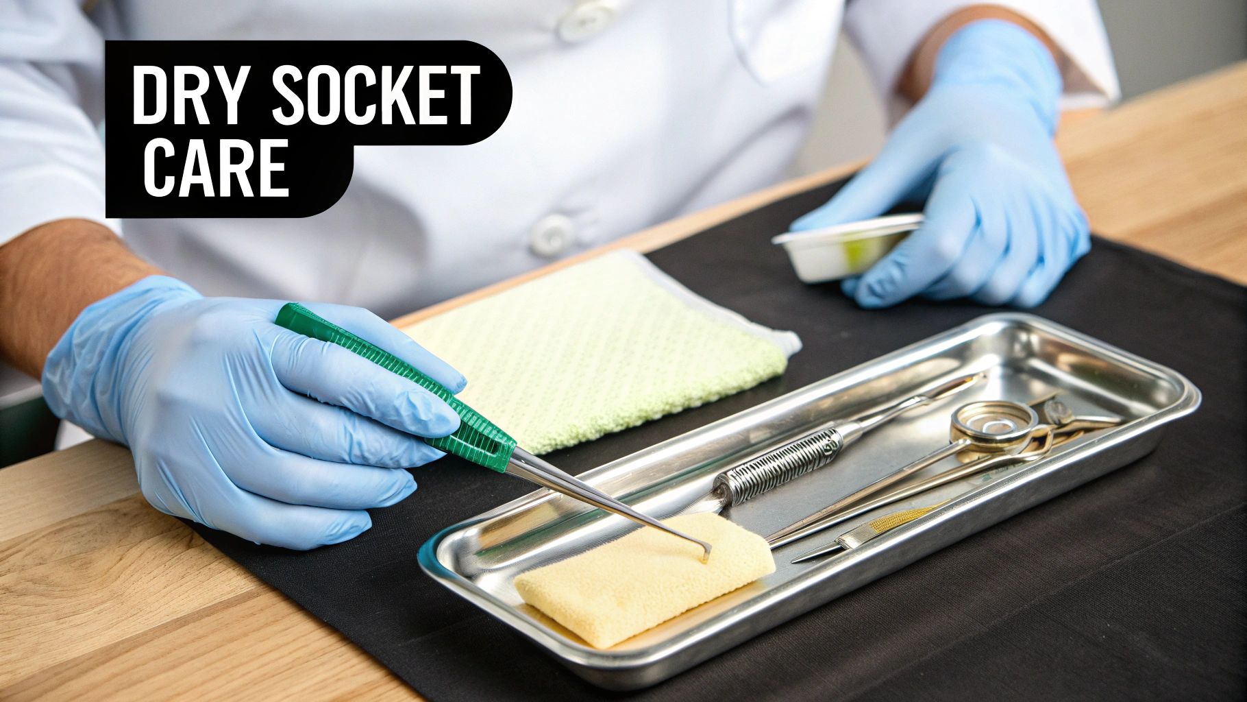A dentist examining a patient's mouth in a well-lit dental clinic.