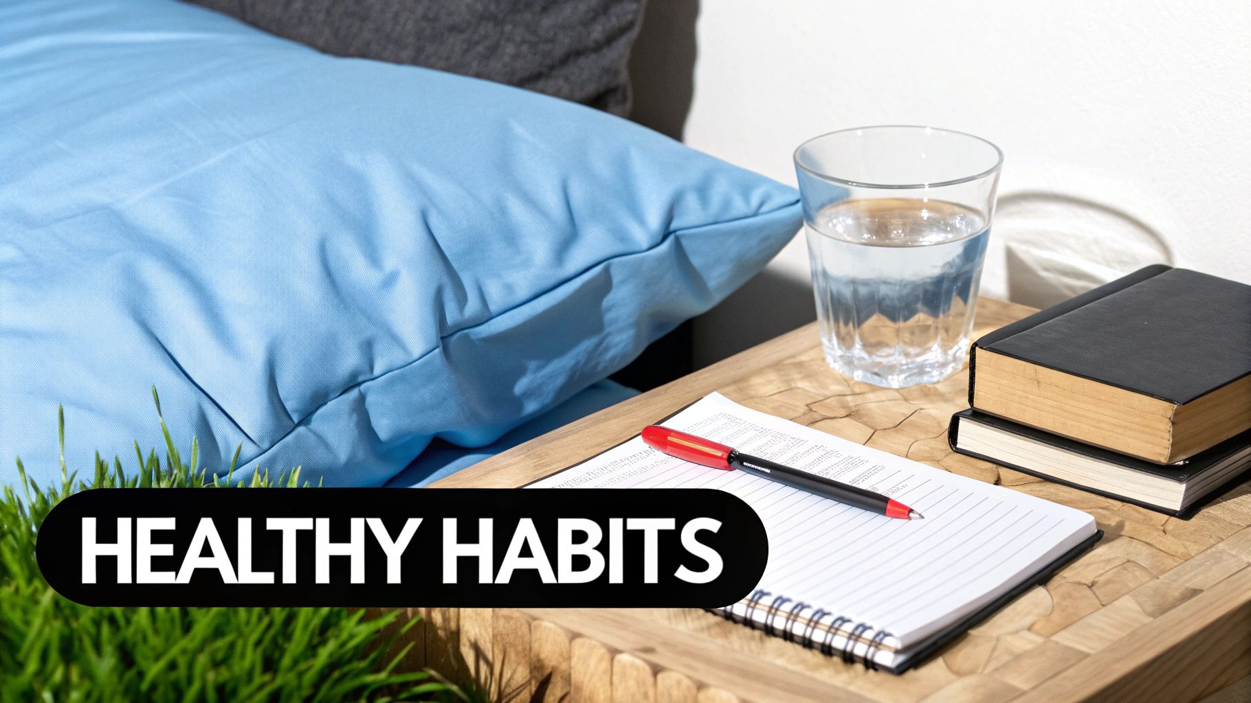 A futuristic, sleek sleep monitoring device on a bedside table