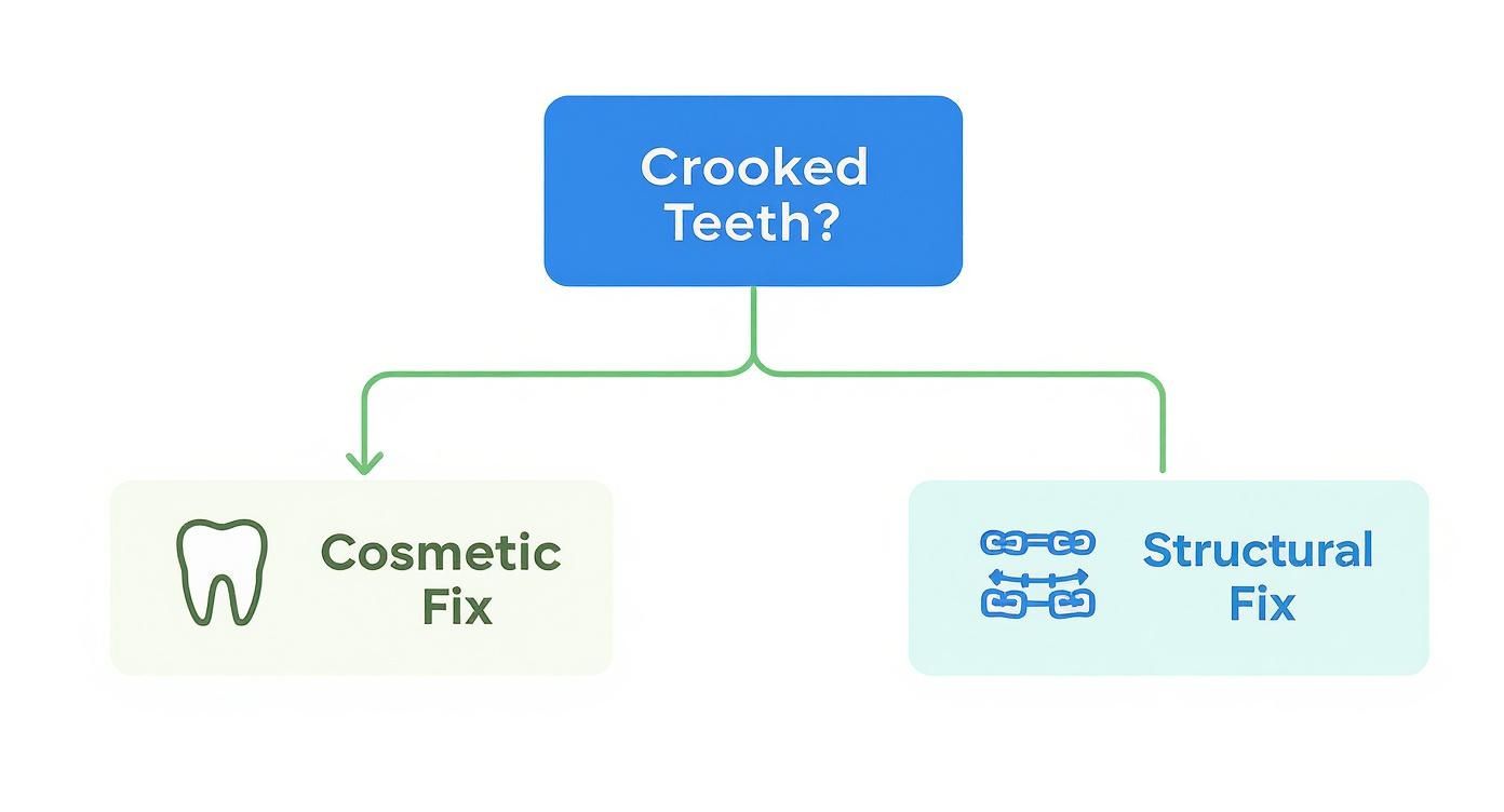 Infographic about can veneers fix crooked teeth
