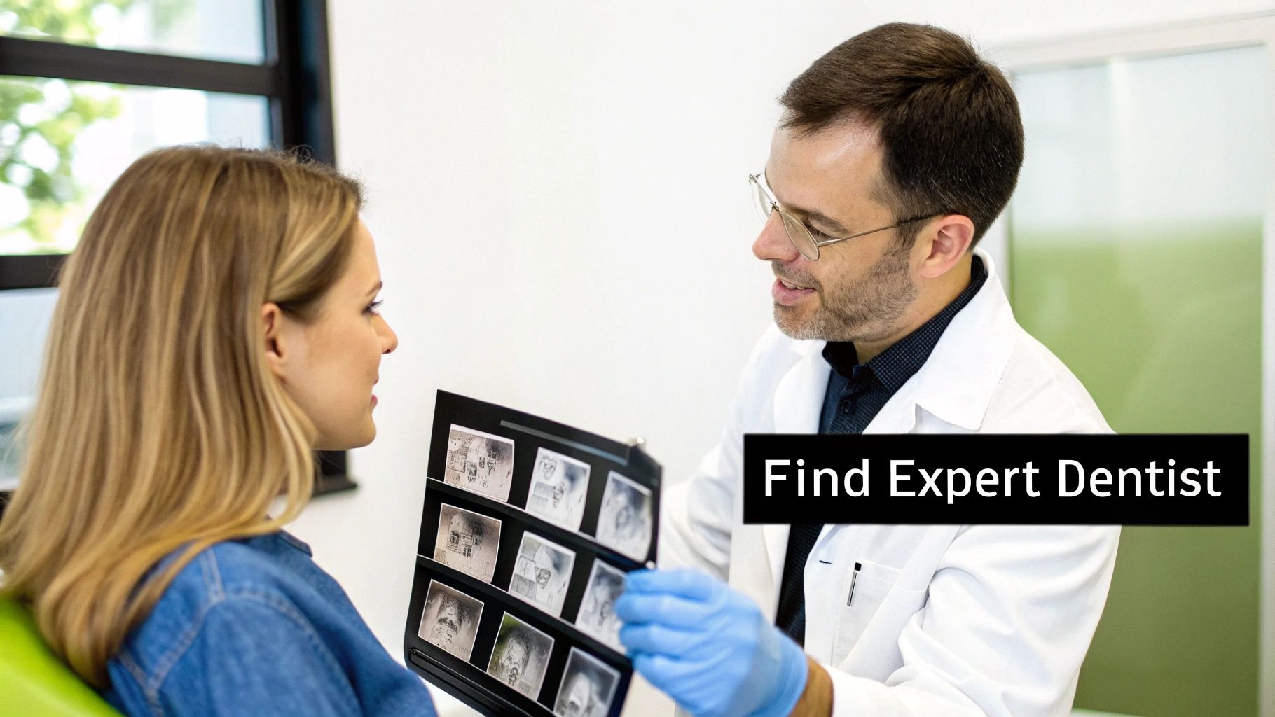 A skilled cosmetic dentist consulting with a patient about their smile goals.