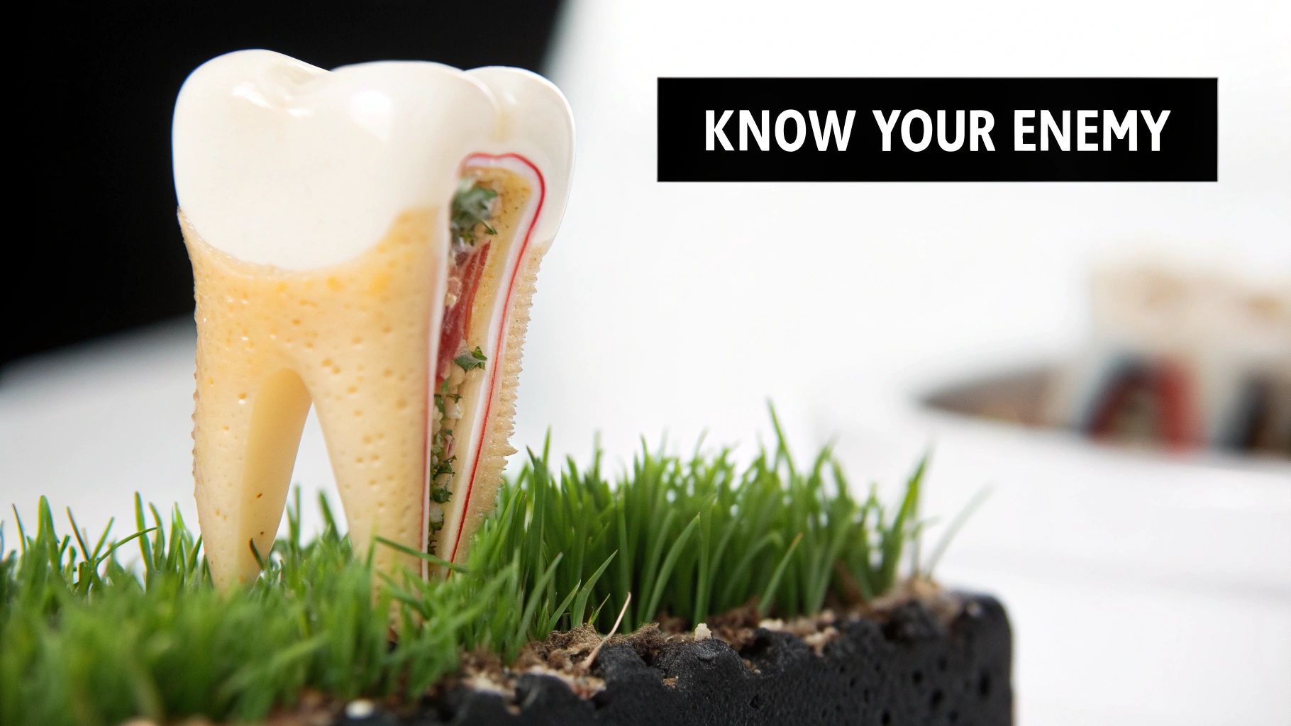 A variety of tooth-healthy foods like cheese, nuts, and vegetables.