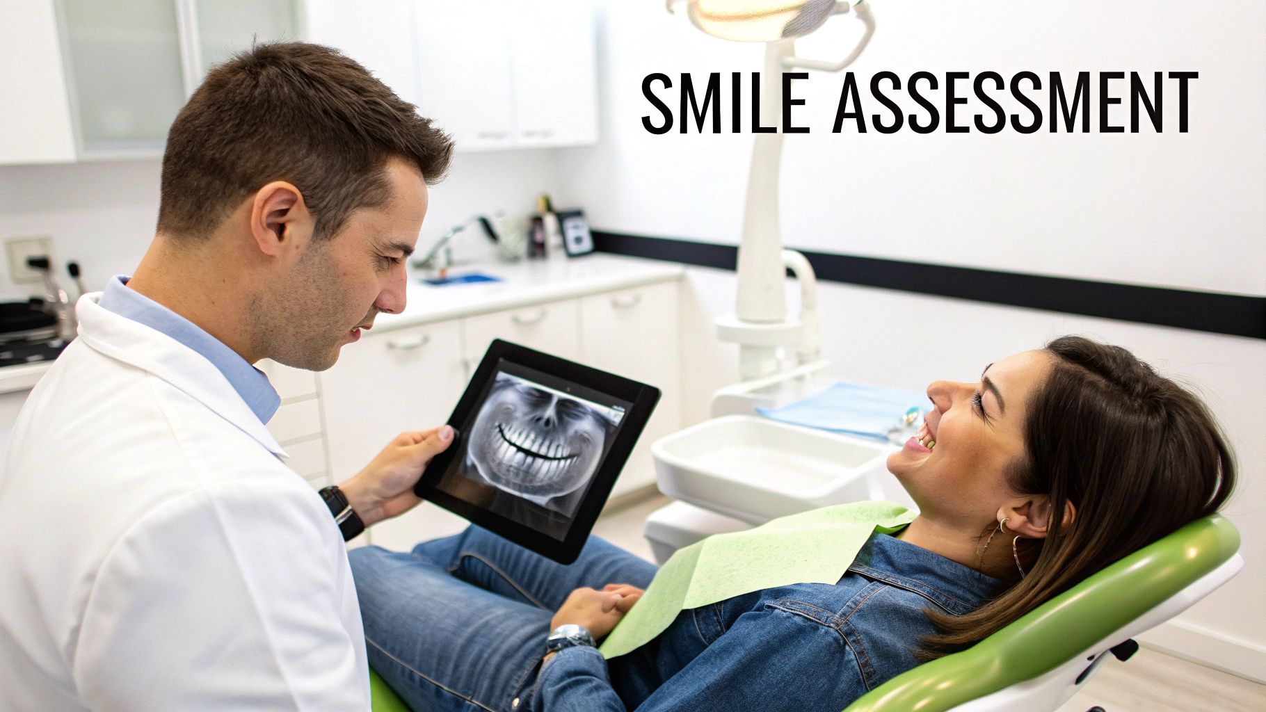 Patient receiving cosmetic dental treatment