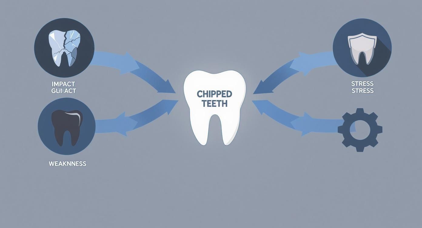 Infographic about what causes teeth to chip