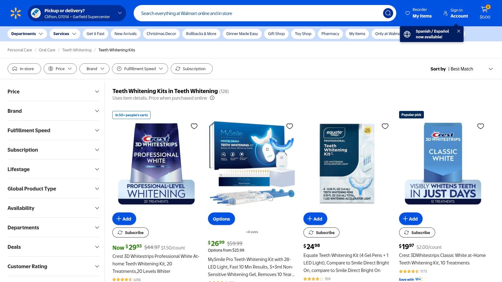 Walmart – Teeth Whitening (category)