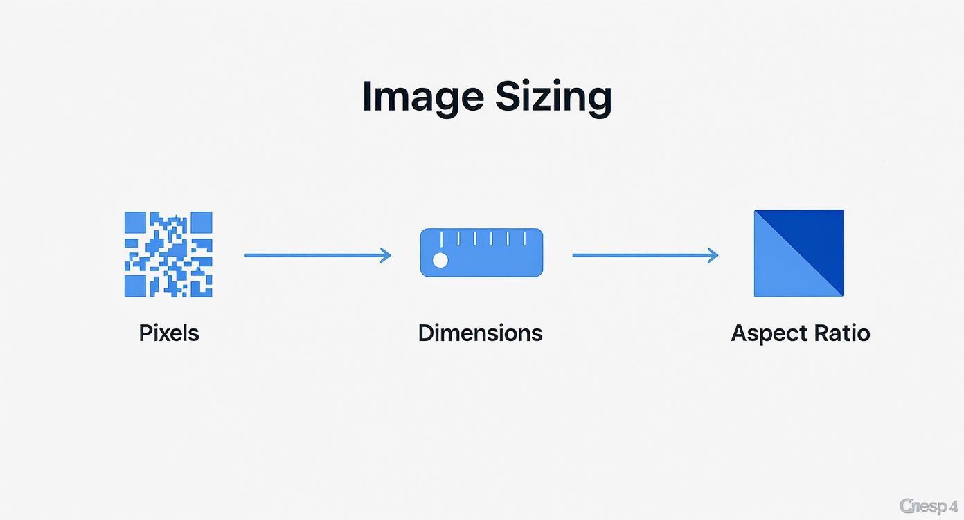 Infographic about best photo size for websites