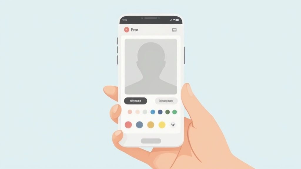 Woman editing a photo on her smartphone