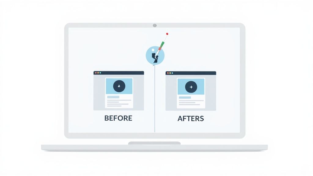 A person using an AI photo editing tool on a laptop to enhance a product image for an Amazon listing.