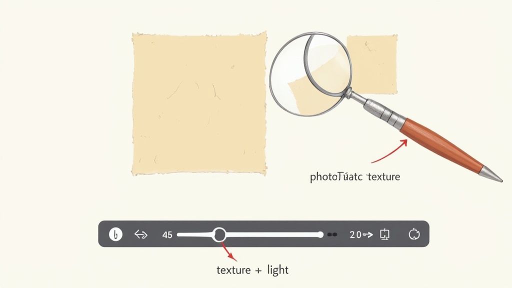 A person's hands using a tablet to edit a photo, demonstrating the removal of an unwanted object.