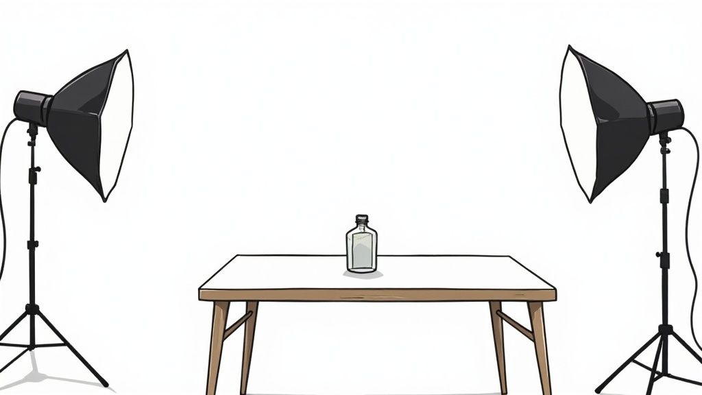 A close-up shot of a person using a soft cloth to clean a camera lens before a photoshoot.