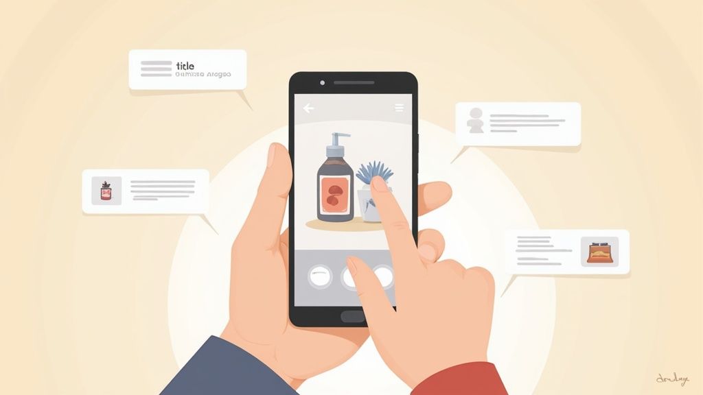 A close-up of a person's hands crafting a unique handmade item, with natural light illuminating the scene.