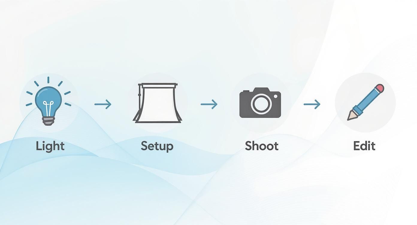 Infographic about how to take product photos at home