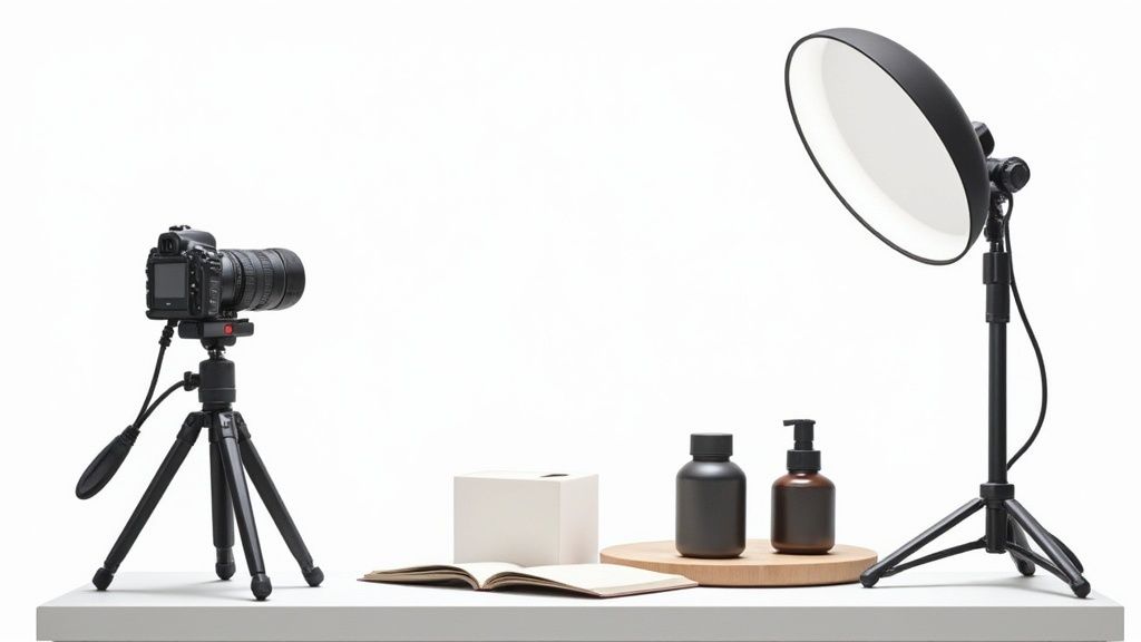 Lighting setup for product photography at home
