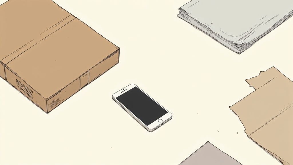 A person taking a photo of a product with a smartphone in a DIY setup.