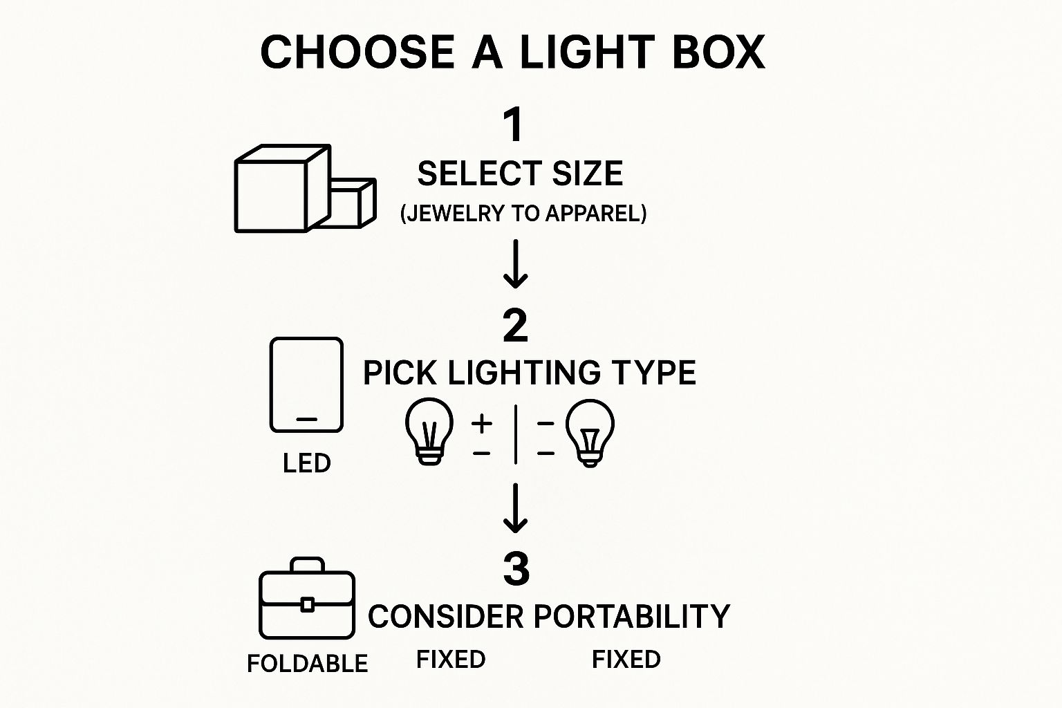 Infographic about product photography light box