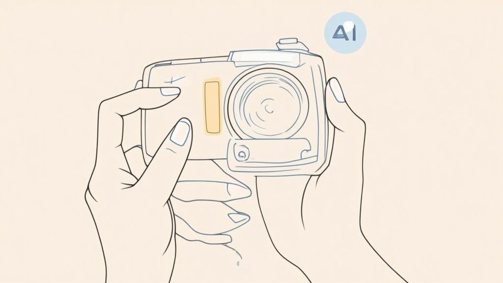An abstract, creative image showing a blend of a real photograph and digitally generated elements, representing generative AI