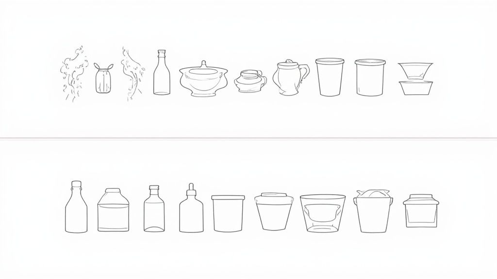 A grid of perfectly aligned, square product images showcasing a consistent aspect ratio on a Shopify collection page.