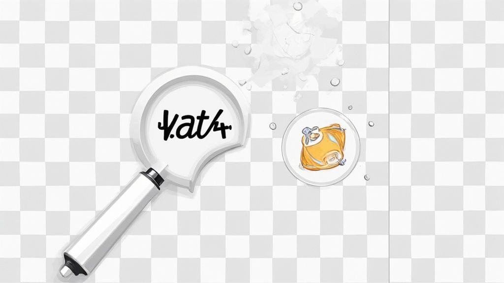 An Illustrator workspace showing a traced vector with the Direct Selection Tool highlighting small, leftover white shapes for removal.