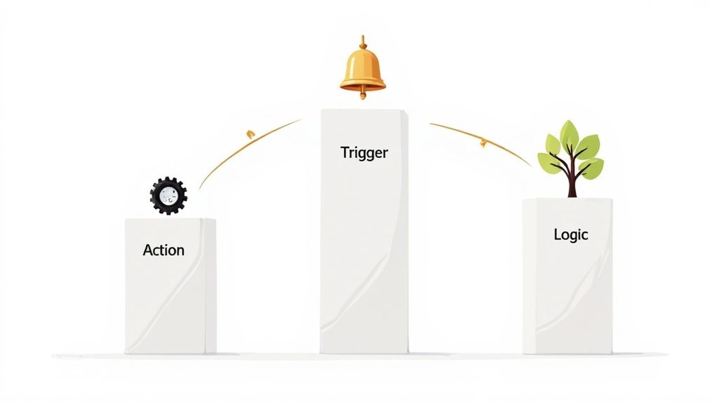 Image of the three pillars of workflow automation