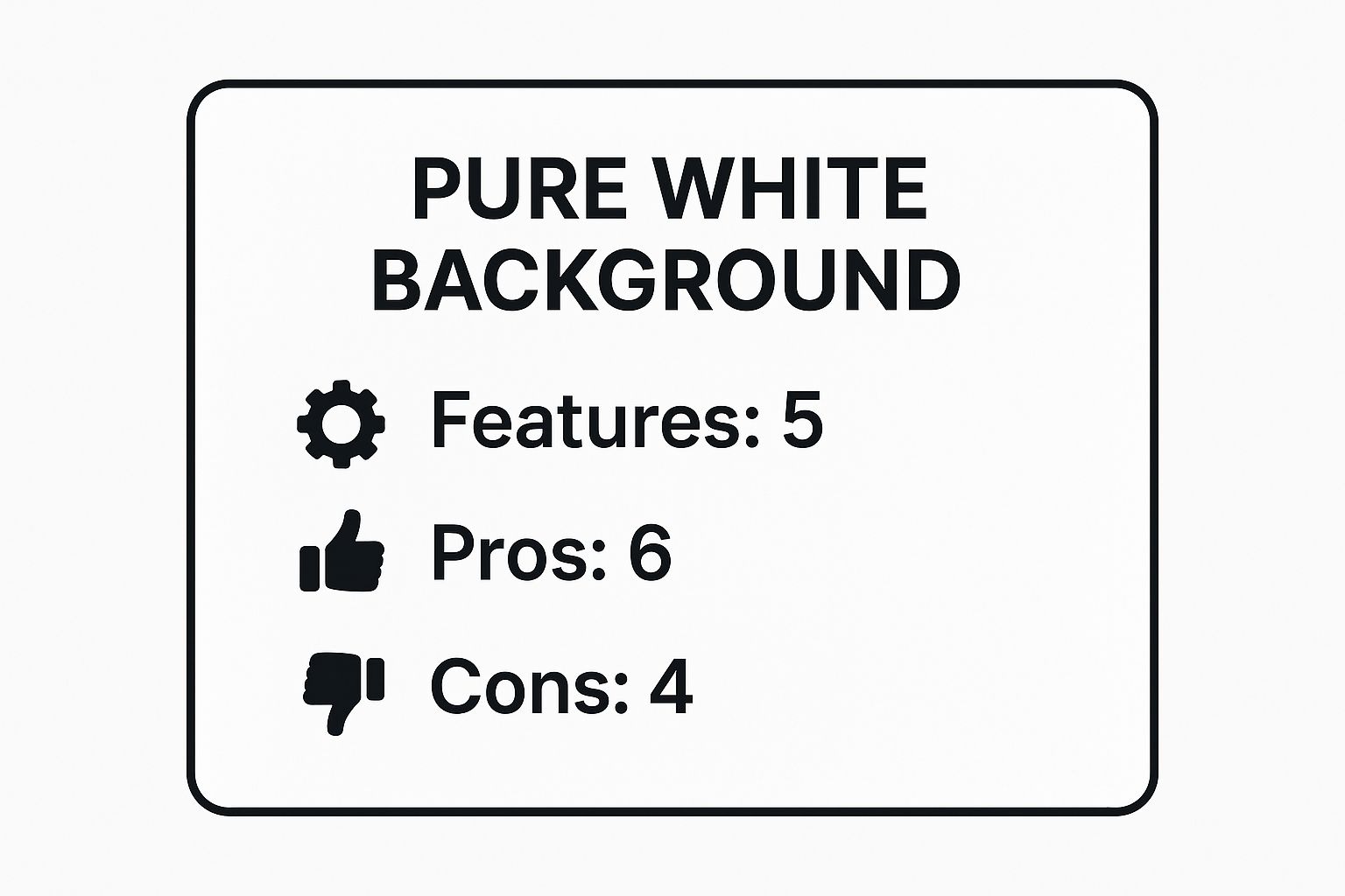 Infographic showing key data about Pure White Background