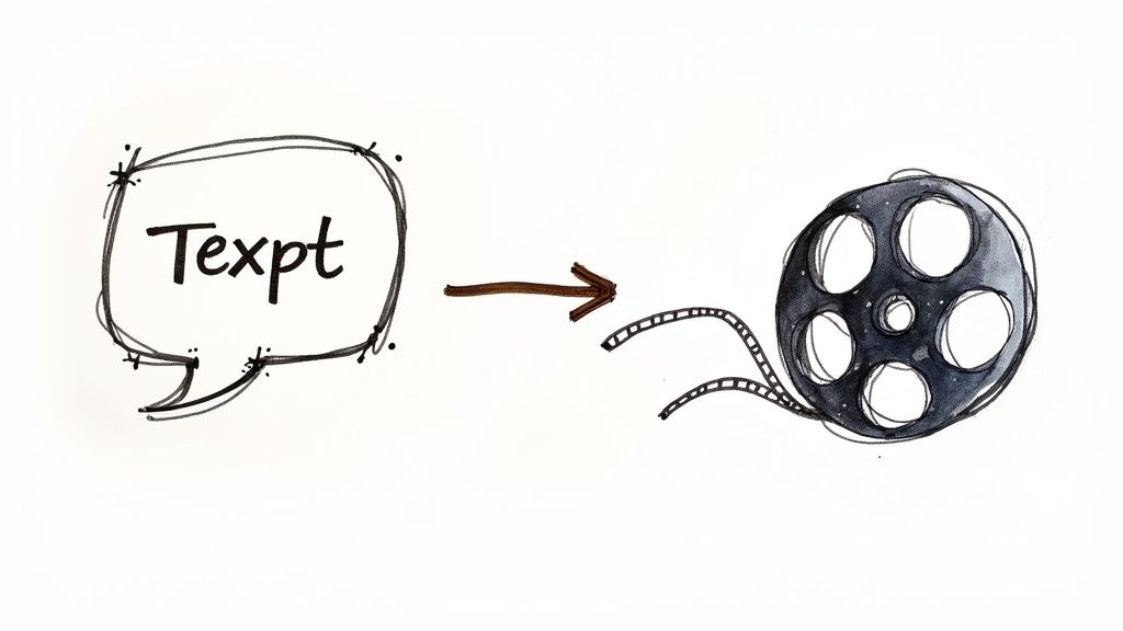 A creative professional refining an AI-generated video on a large monitor, swapping clips and adding branding.