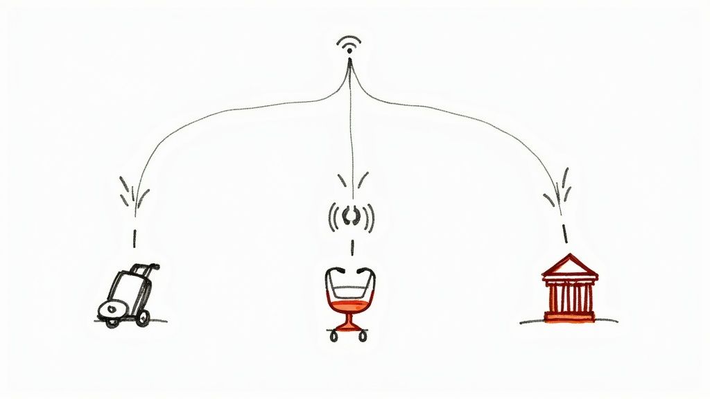 A person holding a smartphone displaying a "Promotion Alert" message, illustrating a practical use case for automated voice messages.