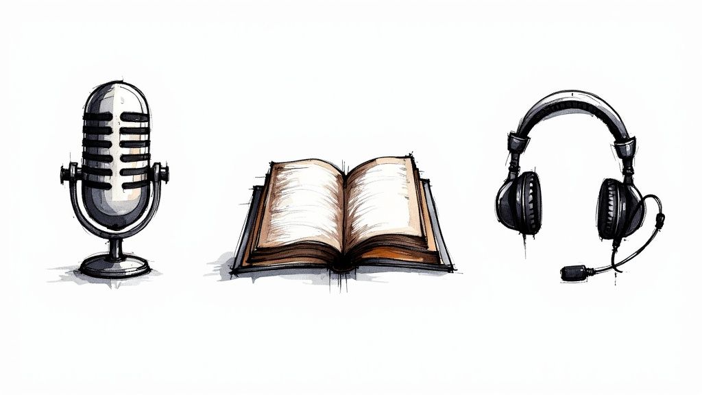 Professionals in different industries collaborating over a project, suggesting the wide application of AI voice technology.