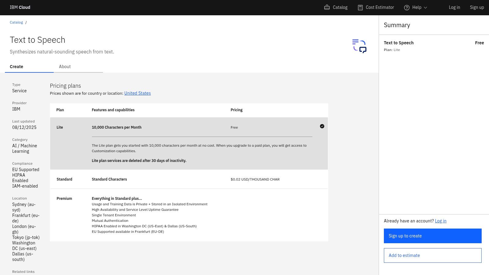 IBM Cloud Text to Speech