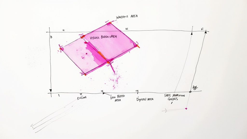 A designer working on a die-cut artwork file on a computer screen.