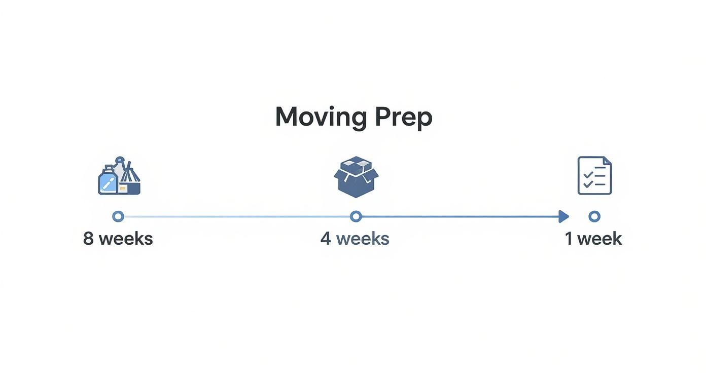 Infographic about how to pack for moving