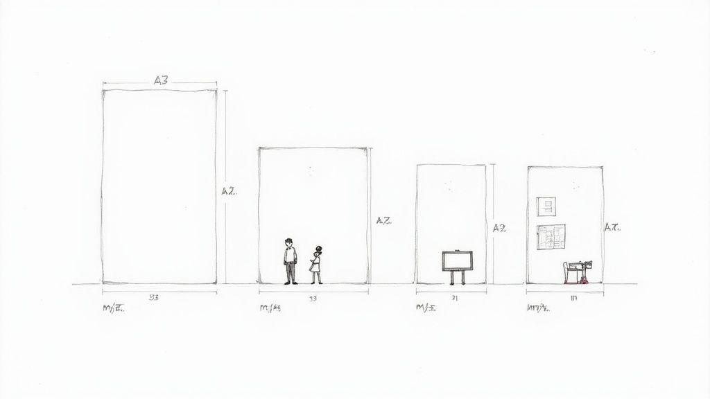 A person holding a large poster