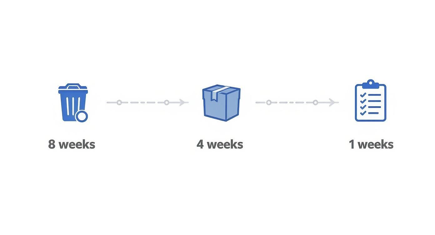 Infographic about moving house packing checklist
