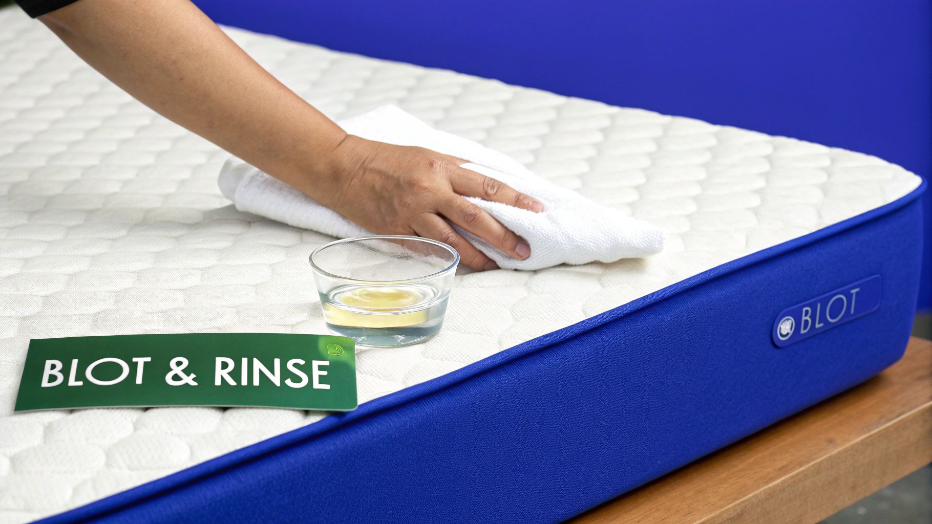 How to Remove Sweat Stains from Mattress - blot and rinse