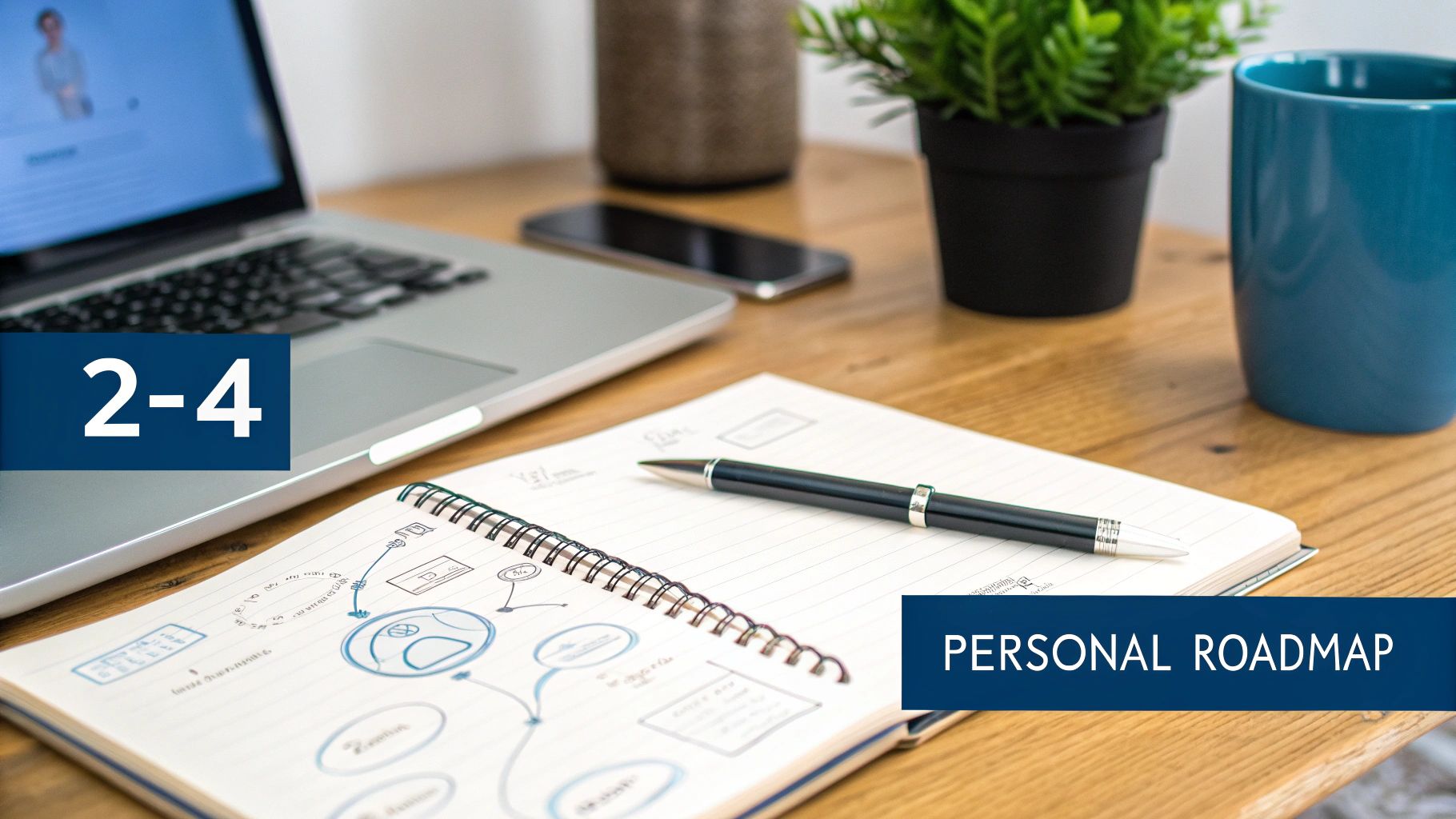 A person writing in a notebook, symbolizing the creation of a personal development plan.
