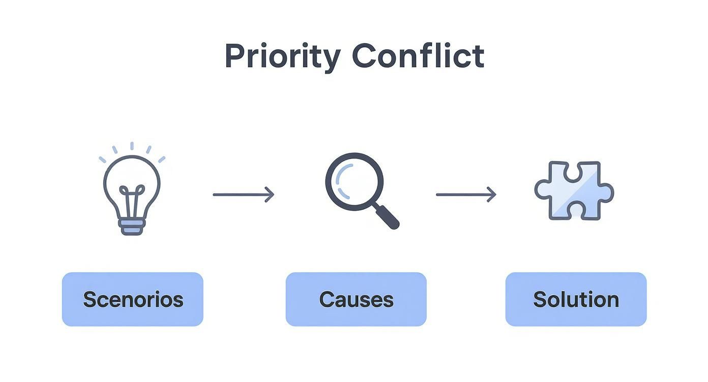 Infographic about how to manage competing priorities