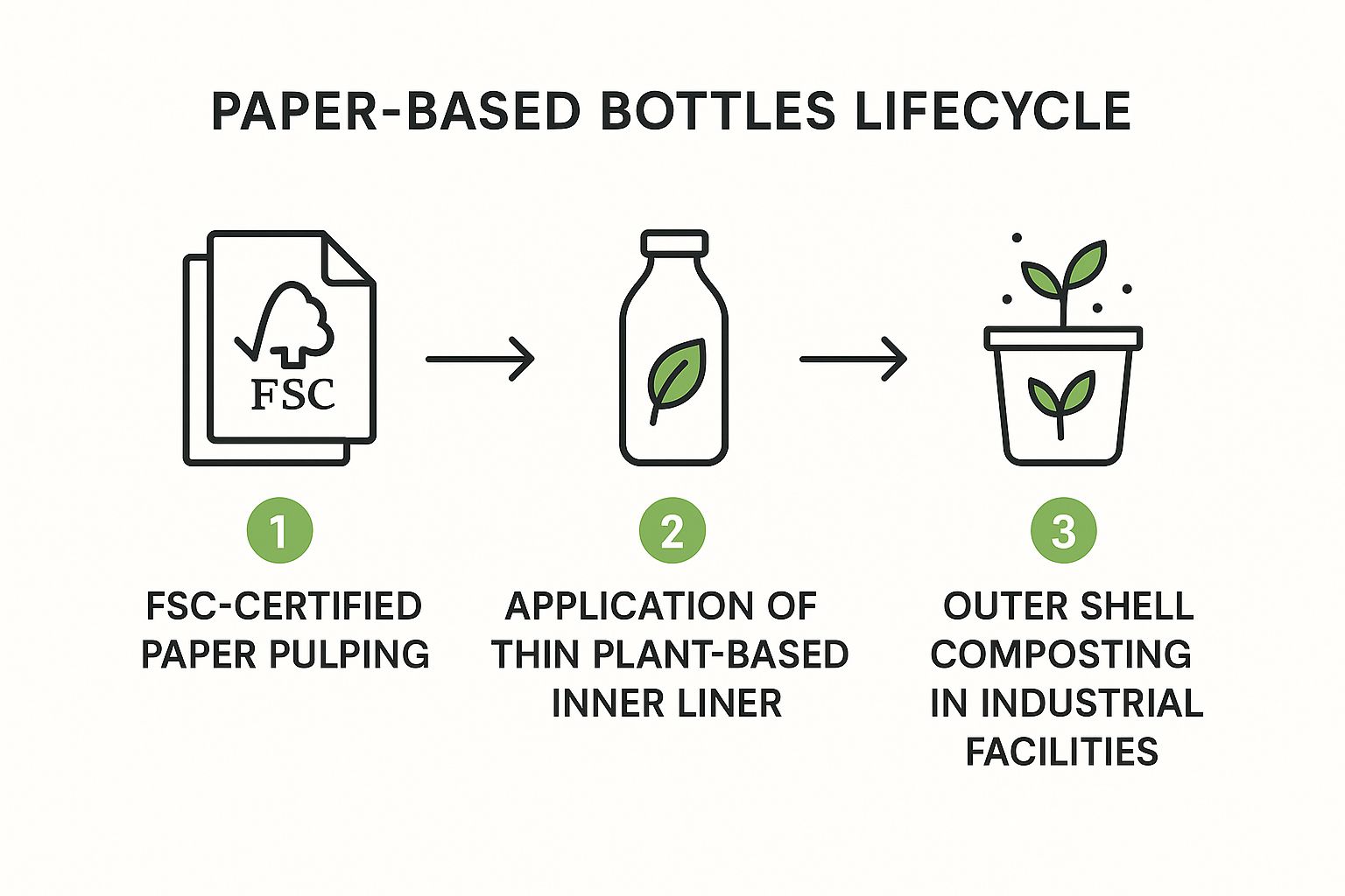 Infographic showing key data about Paper-based Bottles