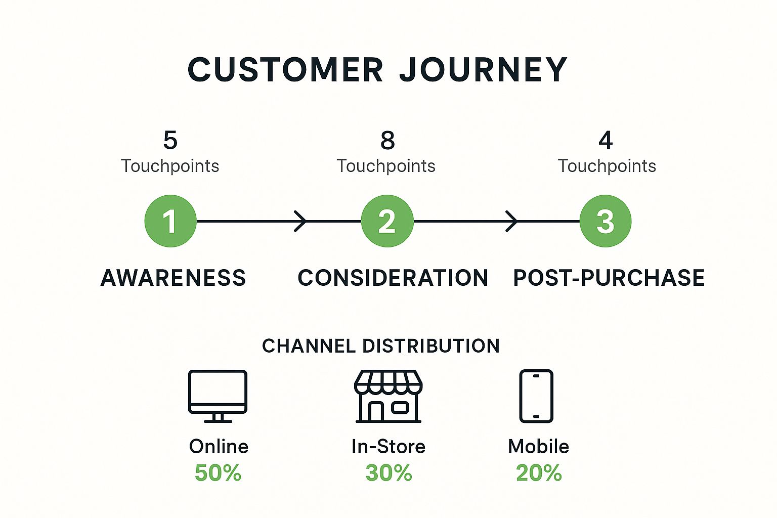 Infographic showing the customer journey mapping process